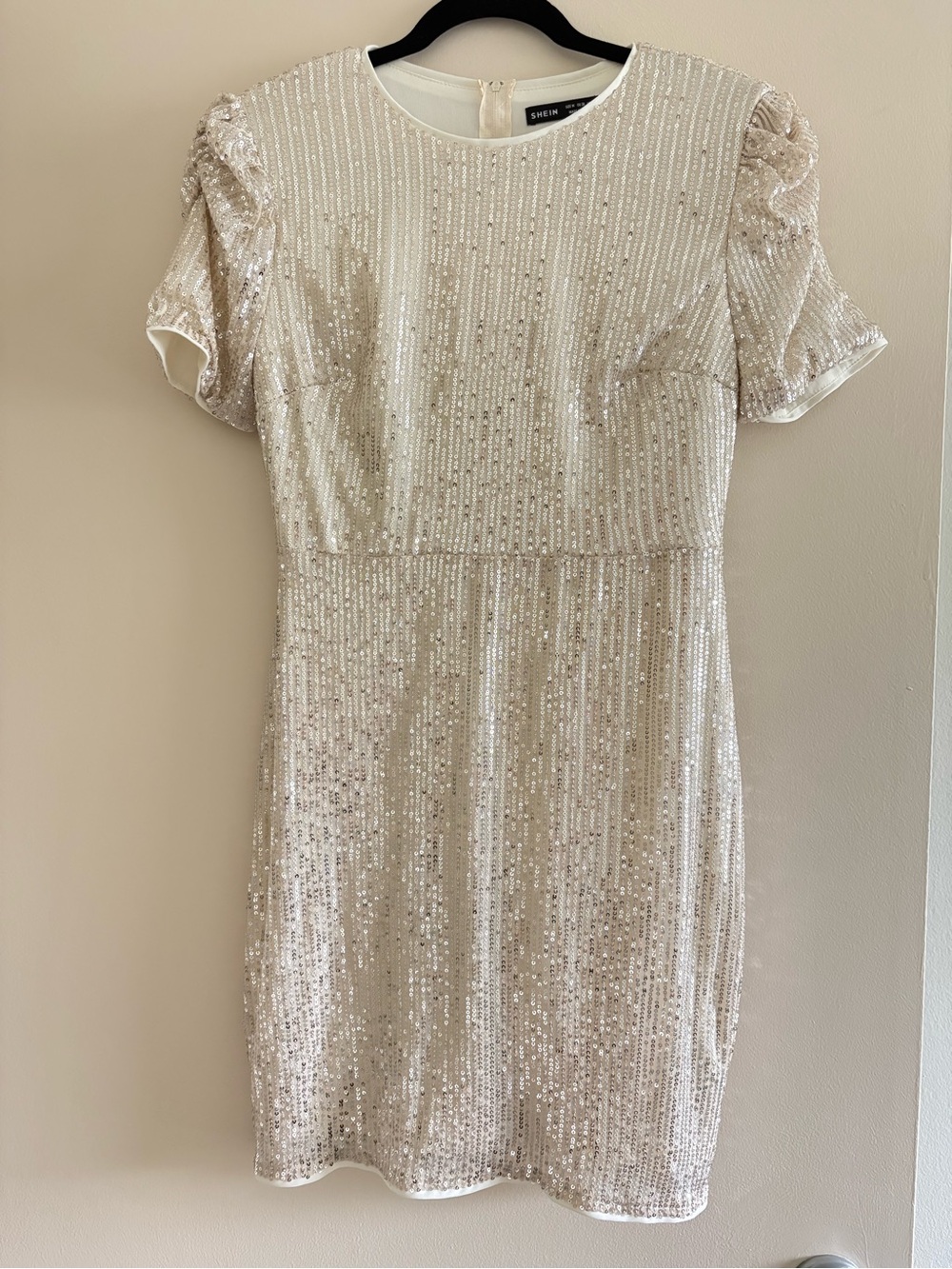 SHEIN Champagne Sequin Mini Dress